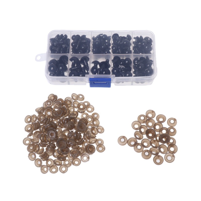 Hộp 160 Tròng Mắt Nhựa An Toàn 6-12mm Cho Búp Bê / Thú Nhồi Bông