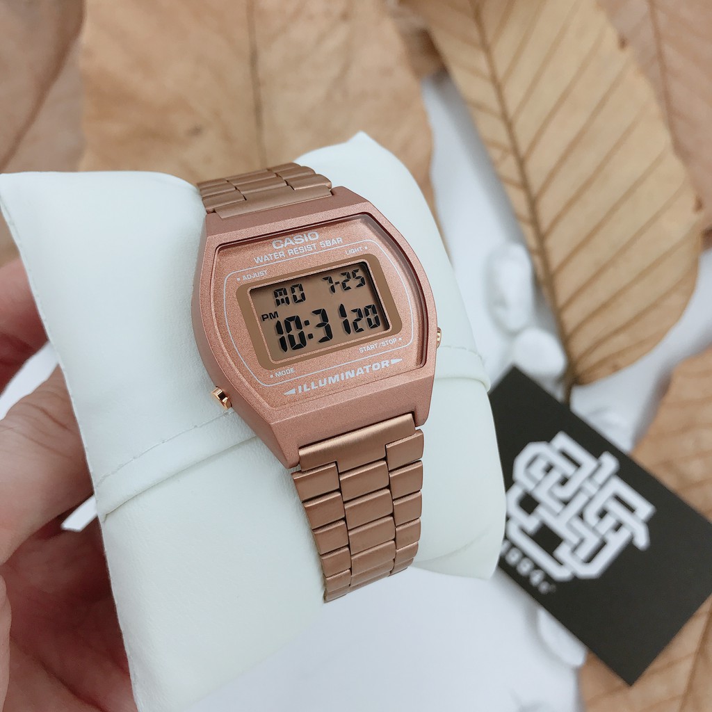 Đồng hồ nữ Casio B640 / B640WC-5 dây thép chính hãng, chống nước 50m