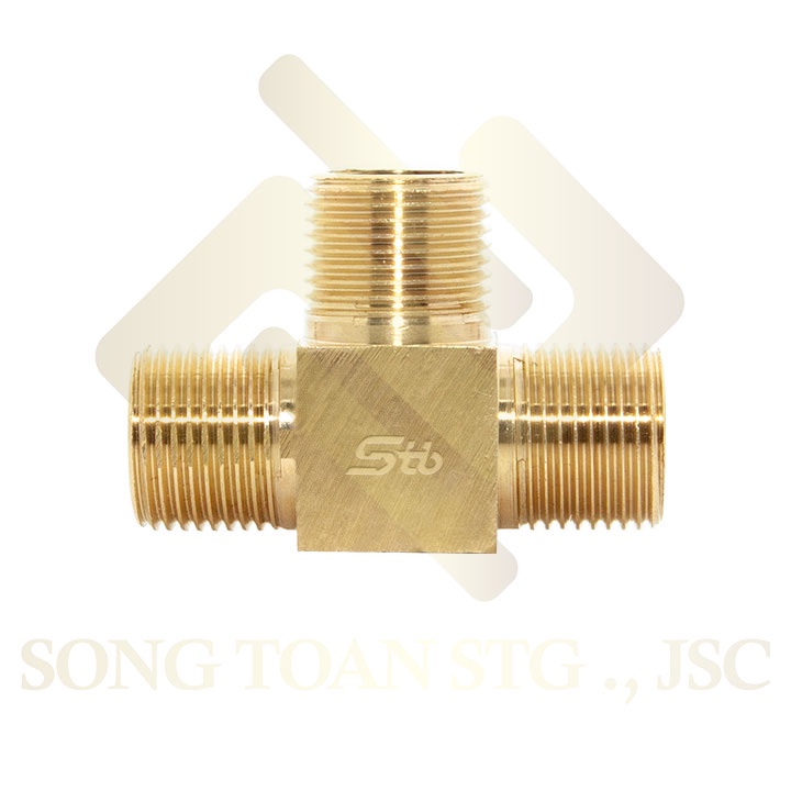 [TÊ NỐI REN] Tê chia ba đầu ren ngoài bước ren BSP hệ G dân dụng - Đồng phay nguyên khối (brass pipe fitting tee)