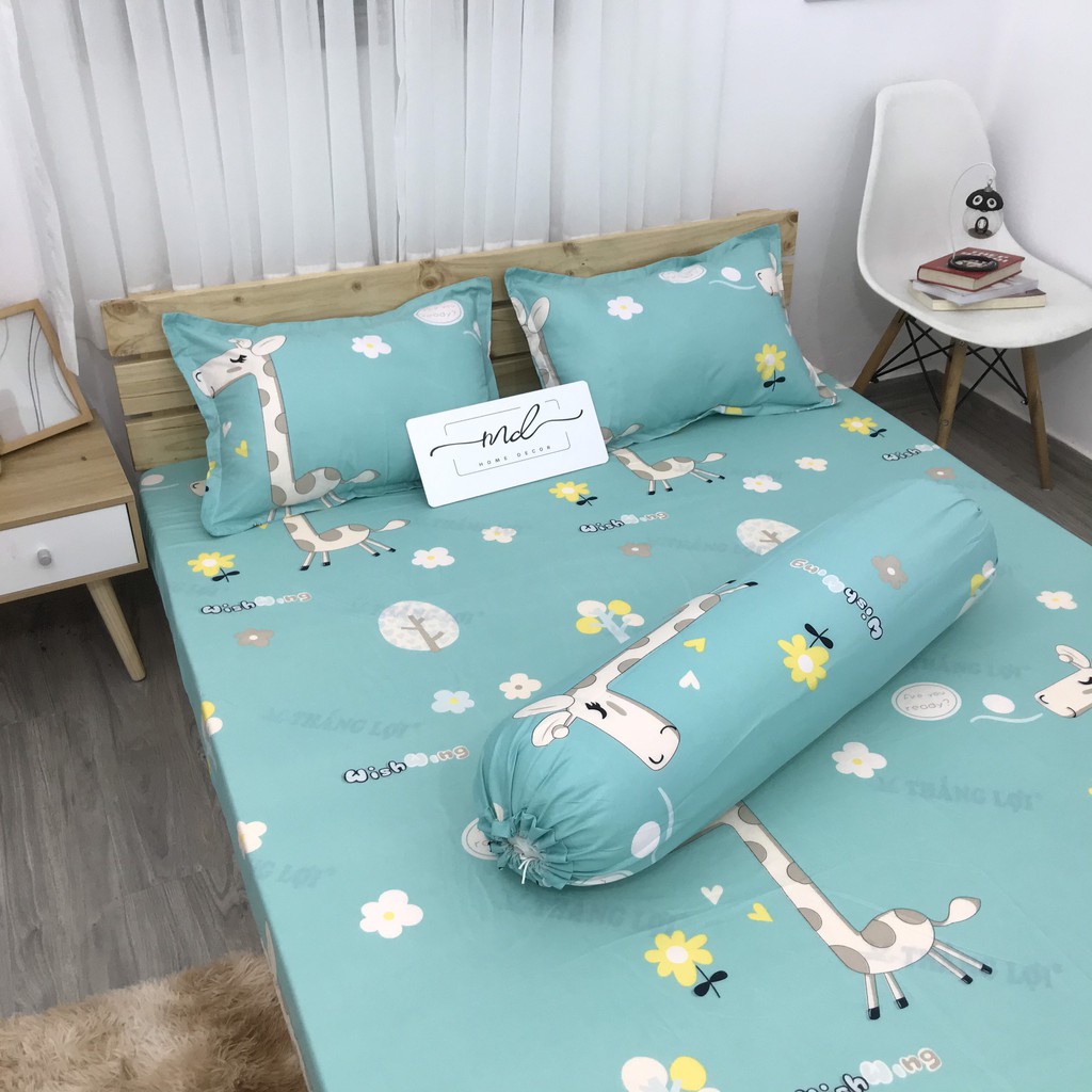 Bộ ga gối, Cotton Poly nhiều màu sắc MD.Decor - Chăn ga gối miễn phí may bo chun M4,M6,M8