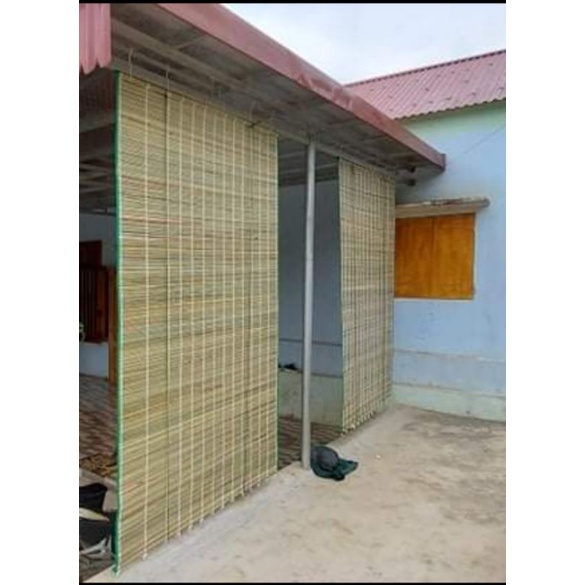 Mành sáo che nắng mưa khổ 1.6x2 mét tặng cả ròng rọc và dây kéo