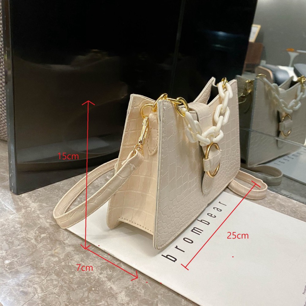 Túi xách nữ đeo chéo sang trọng vân da cá sấu cao cấp phối xích trẻ trung TX25 túi đeo vai Chip Xinh Shop | BigBuy360 - bigbuy360.vn