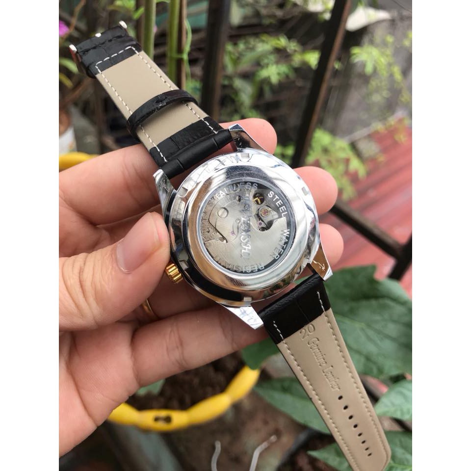 ĐỒNG HỒ CƠ TỰ ĐỘNG NAM AUTOMATIC CHÍNH HÃNG HVENSHI DÂY DA CAO CẤP TẶNG KÈM VÒNG ĐEO TAY TỲ HƯU ĐẸP GIÁ RẺ