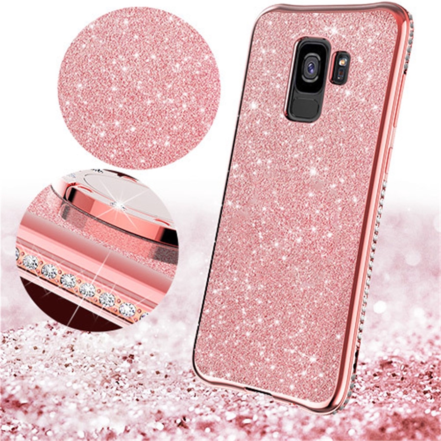 Ốp Lưng Silicone Mềm Trang Trí Kim Tuyến Nhiều Kiểu Đẹp Mắt Cho Samsung Galaxy S8 S9 Plus S7 Note 8 9