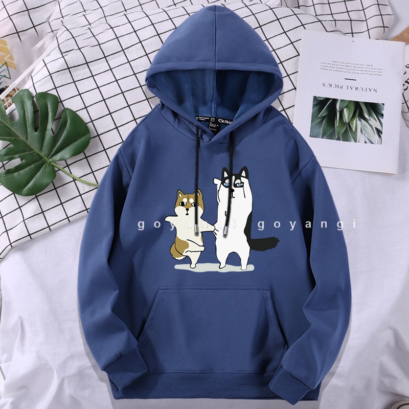 Áo Hoodie GYG Unisex Chó Mèo Ngáo Form Rộng Oversize Phong Cách Hàn Quốc