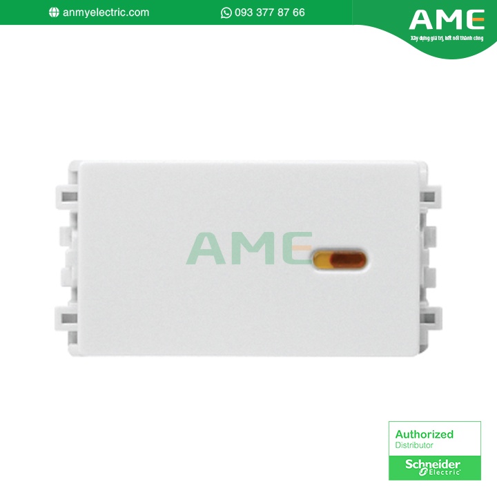Công tắc 1 chiều 16AX size S màu trắng dòng ZenceloA SCHNEIDER_8431S_1_WE_G19