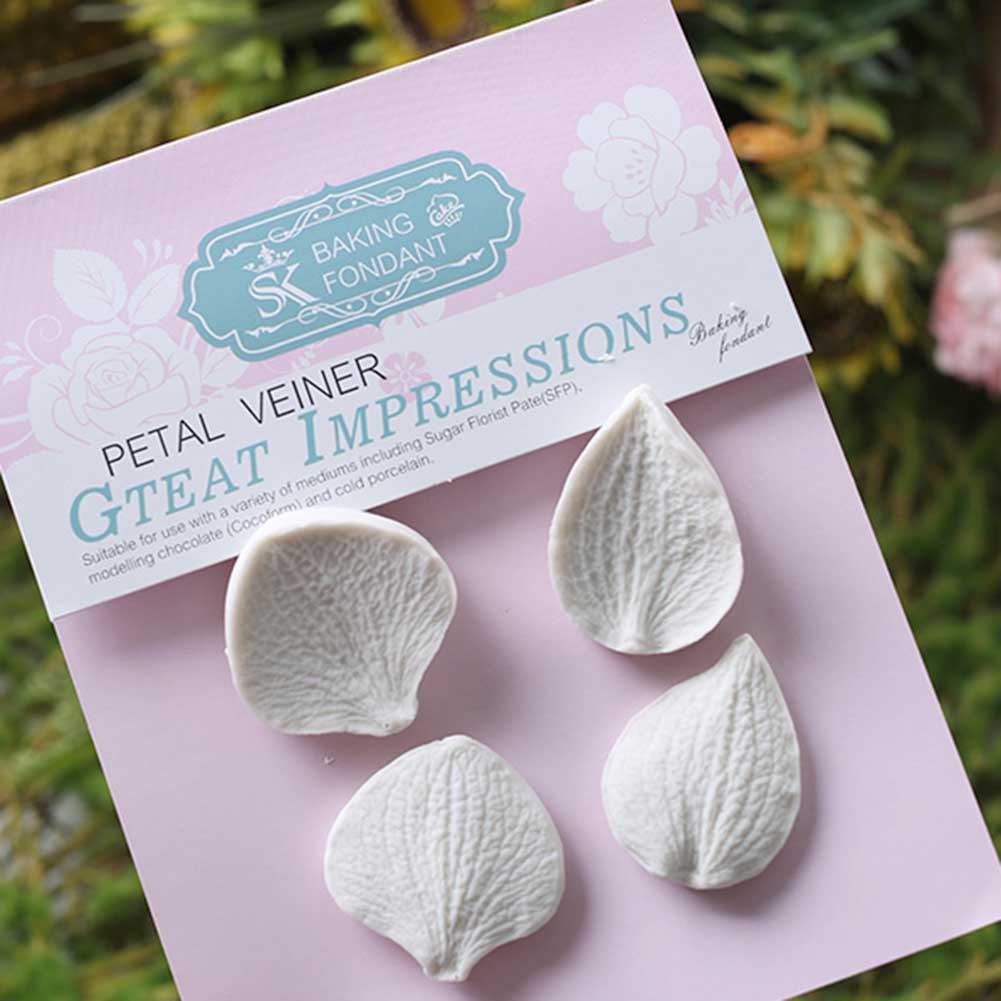 Khuôn silicone Nhấn Bánh Hình Cánh Hoa Lan & Bướm