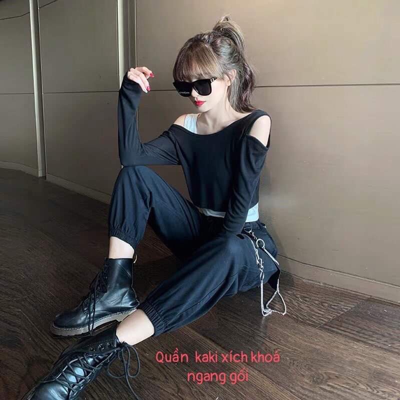 [ Mã FAMAYWA giảm 10K đơn 50K] quần jogger kaki xích khoá ngang gối Hs60 | BigBuy360 - bigbuy360.vn