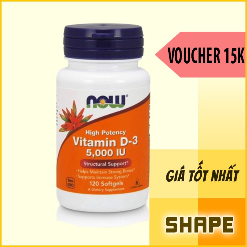 VITAMIN D3 5000IU | Cung Cấp Vitamin D3 5000IU [120 Viên] - Chính Hãng Tại Shape Store