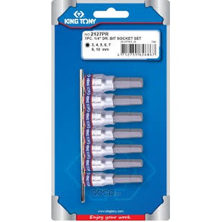 Bộ đầu khẩu lục giác  H3 , H4 , H5 , H6 , H7 , H8 , H10 Kingtony 2127PR