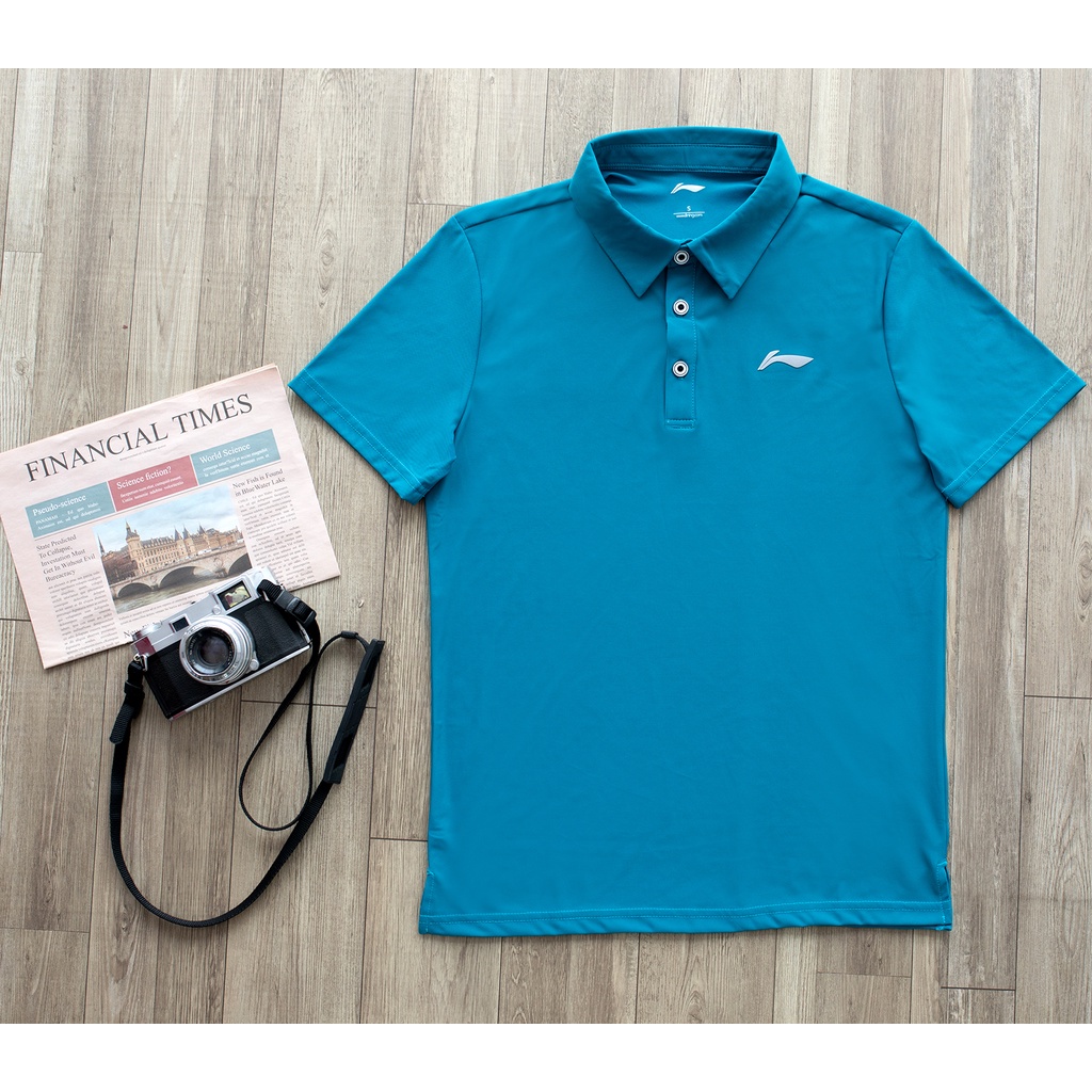 Áo polo thể thao Lining APLR099 tay ngắn cổ bẻ, chất thun lạnh co giãn 4 chiều