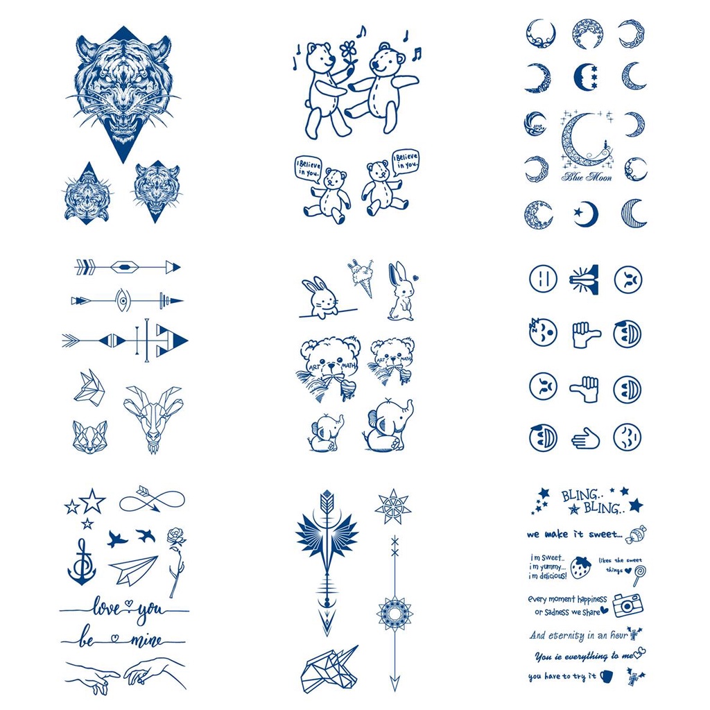 【MEET Magic Tattoo】Hình Xăm Dán Tạm Thời 10cm x 15cm Sang 15 Ngày Chống Thấm Nước