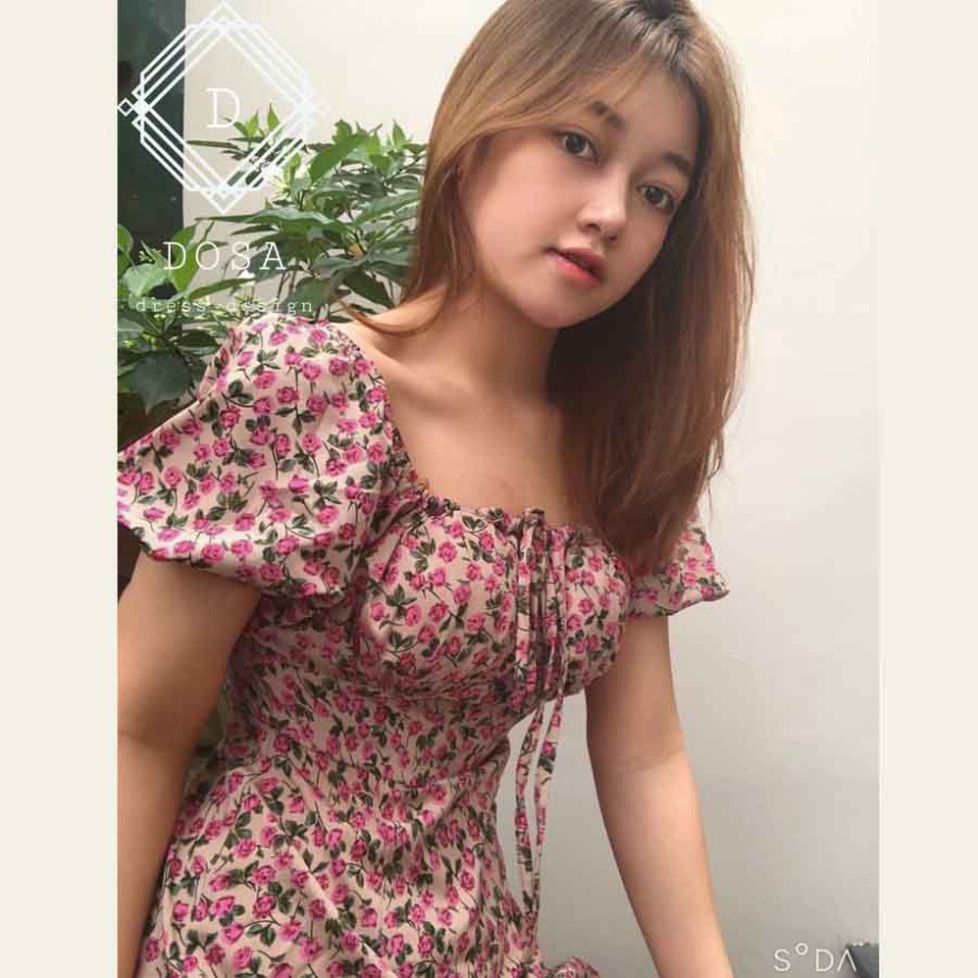 Váy body họa tiết hoa nhí dáng ôm chất Voon cao cấp mềm mịn- Đầm tiểu thư ngắn tay Sexy hack dáng cực xinh - Hàng mới về