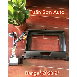 MẶT DƯỠNG LẮP DVD ANDROID CHO XE FORD RANGER 2020 9INCH CÓ JACK NGUỒN ZIN