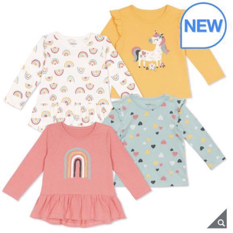 𝐒𝐡𝐨𝐩 𝐌𝐞̣ 𝐁𝐨𝐛 𝟖𝟔 - [BẢNG MÀU 2] Áo cotton dài tay Pekkle bé gái xuất xịn xinh ngất ngây (12m-4y)