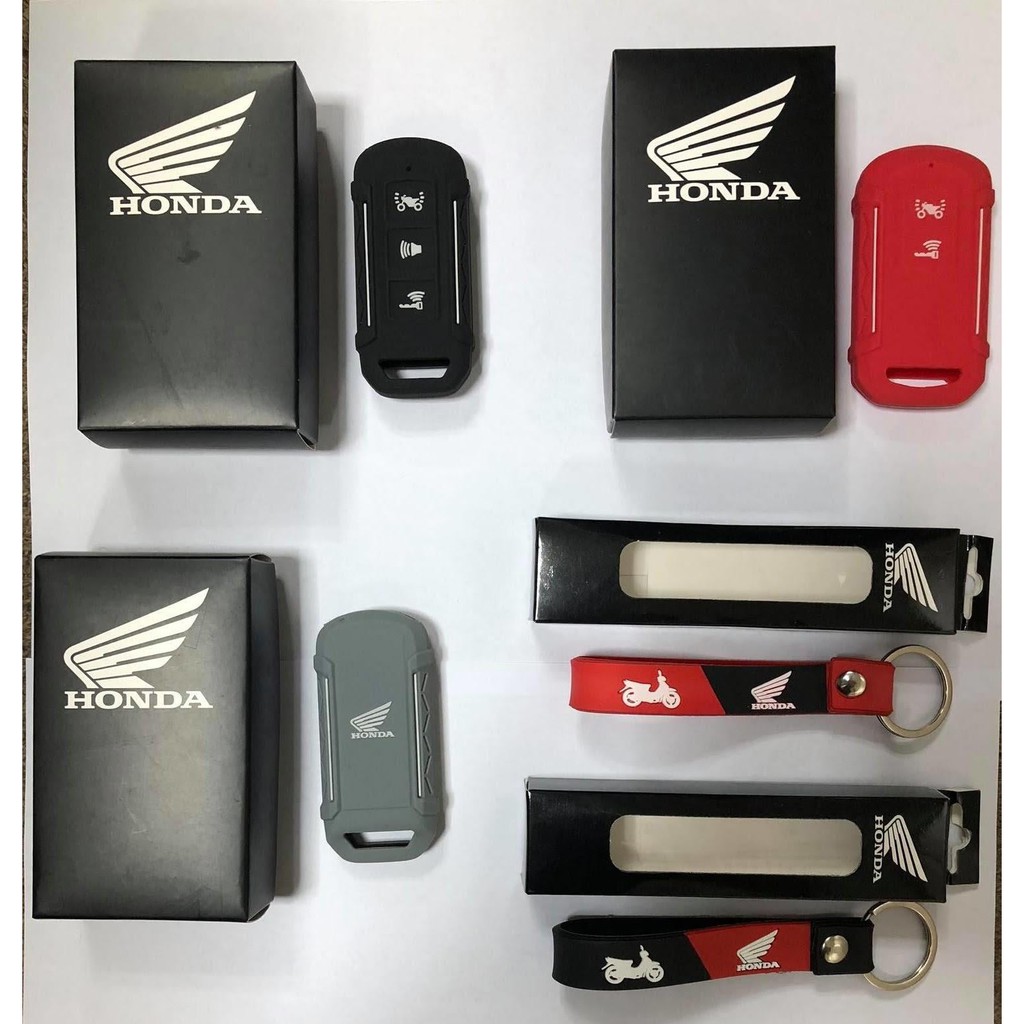 Bọc chìa khóa Smart Key xe máy HONDA hàng chính hãng 3 màu đỏ xám đen