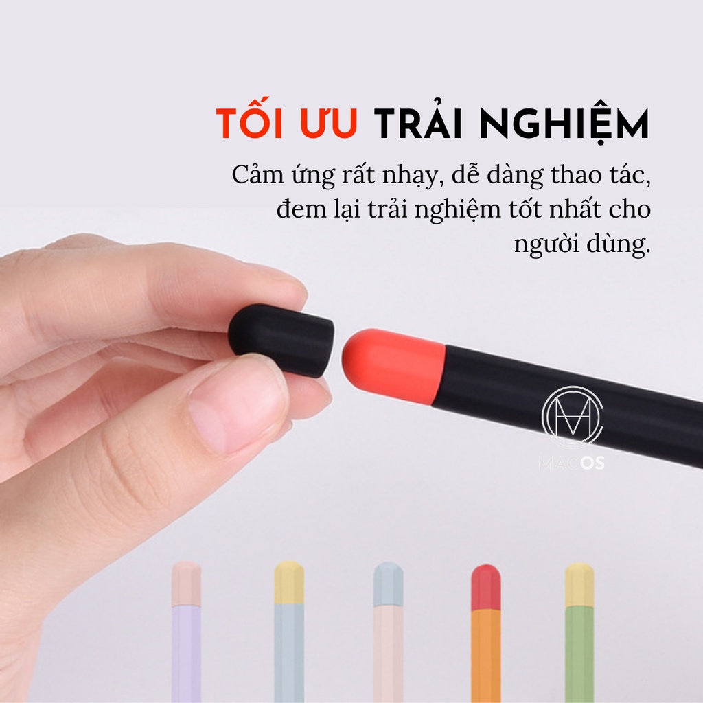 Vỏ bao ốp silicon, case cho bút Apple Pencil 1 và Pencil 2 - Macos cover loại 1 (AP05)