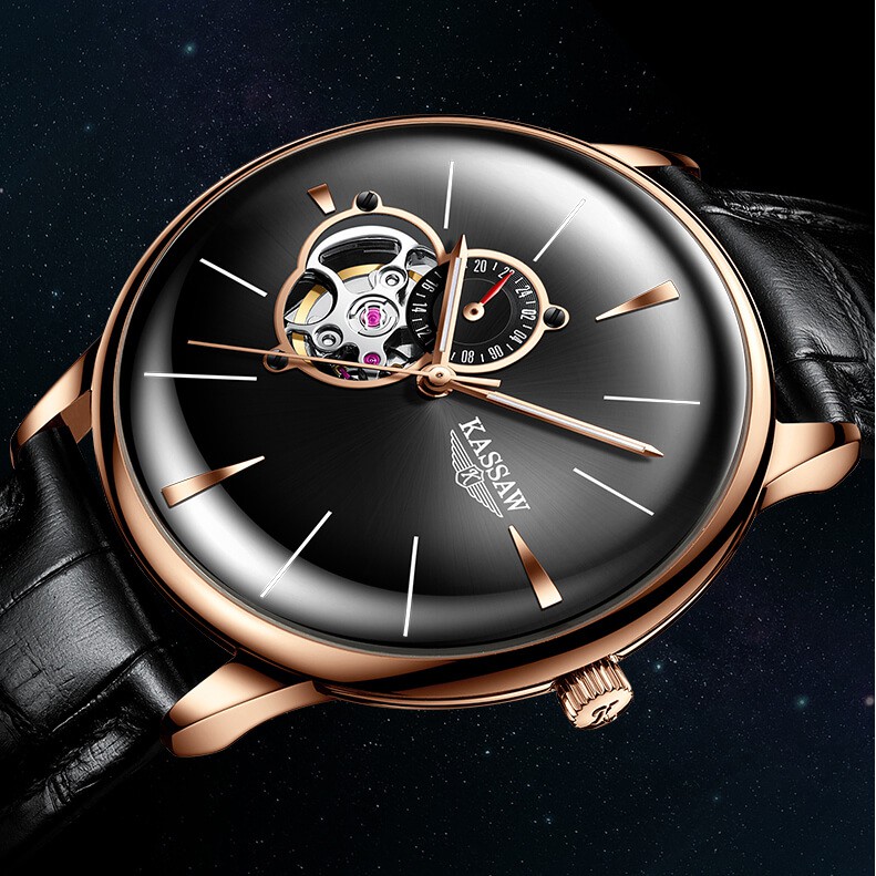 Đồng hồ nam chính hãng KASSAW K873-5 Kính sapphire ,chống xước,Chống nước ,BH 24 tháng,Máy cơ (Automatic) ,dây da xịn
