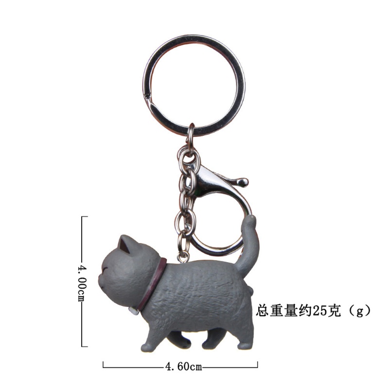 Móc khóa phối hình mèo hoạt hình mini dễ thương tùy chọn kiểu dáng cho cặp đôi