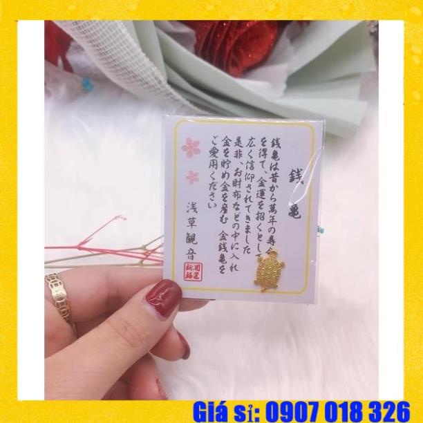 Rùa vàng may mắn để ốp, ví điện thoại, túi xách…linh vật phong thuỷ kim quy