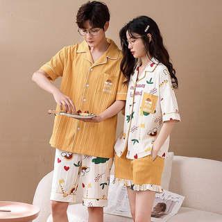 Bộ đồ ngủ vải cotton kiểu nhật hàn dễ thương cho các cặp đôi