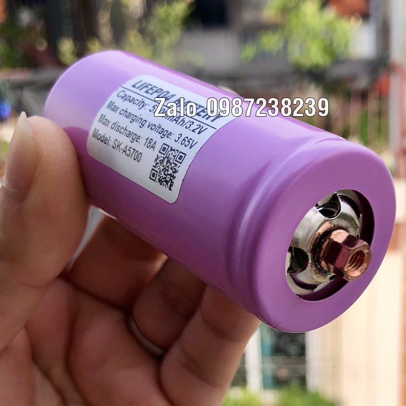 Pin  Lithium sắt 32650 5500mAh xả 18A chuẩn dung lượng