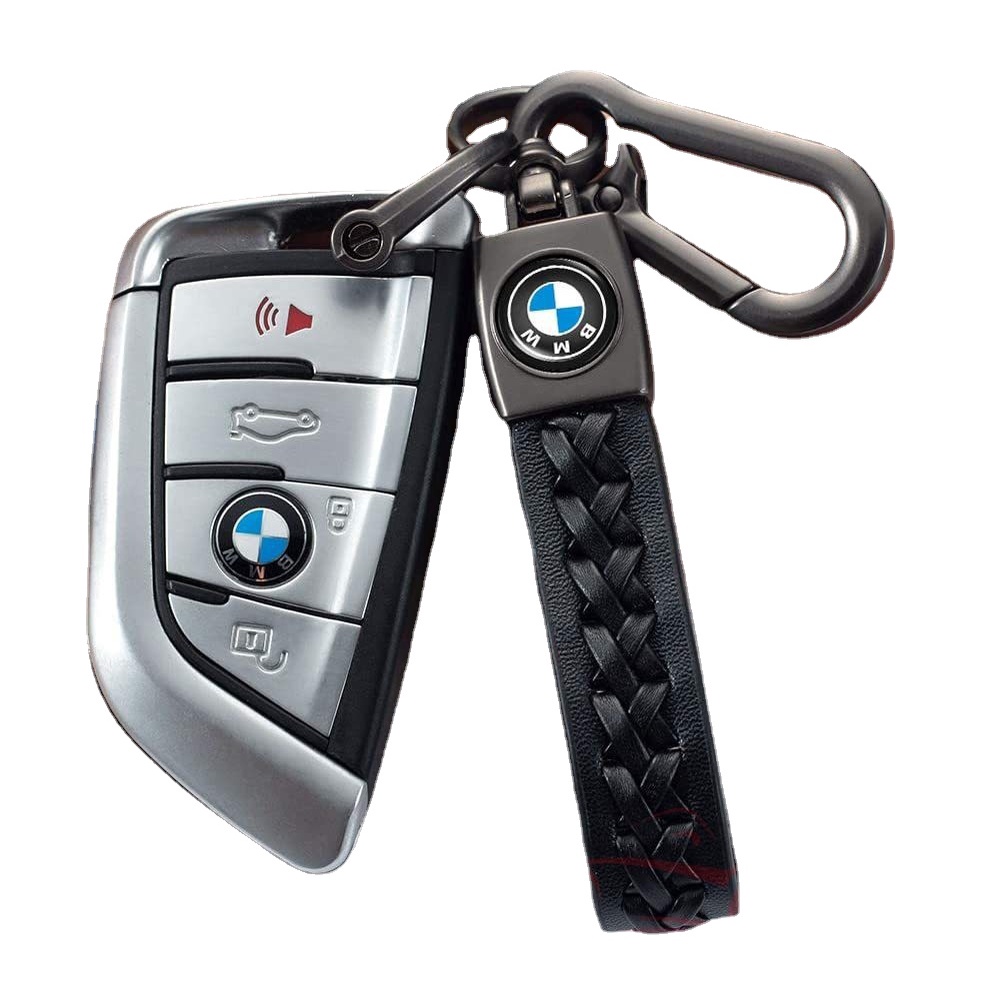 Móc Khóa Da Cừu Mềm Phối Kim Loại Thời Trang Cho Xe Hơi Bmw