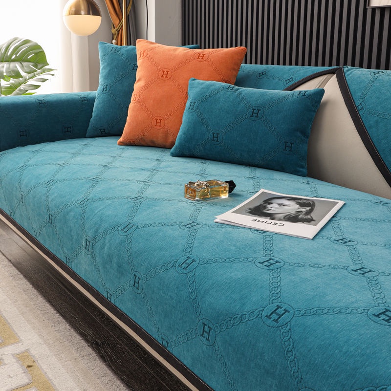 Vỏ Bọc Đệm Ghế Sofa Bốn Mùa Bằng Vải Chenille Nhẹ Đơn Giản Hiện Đại Chống Trượt Phong Cách Bắc Âu Sang Trọng