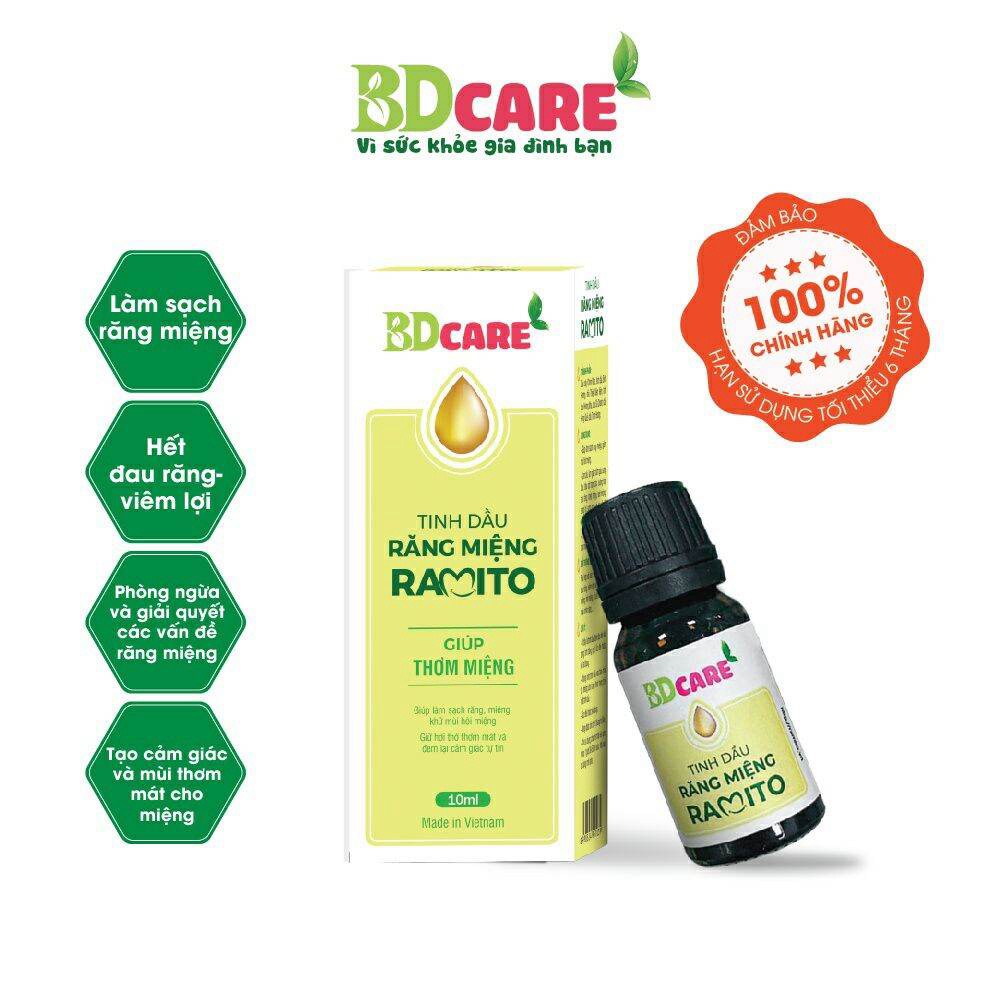 Tinh dầu răng miệng Ramito -10ml - làm sạch, tạo hơi thở thơm mát, phòng ngừa và hỗ trợ giải quyết các vấn về răng miệng