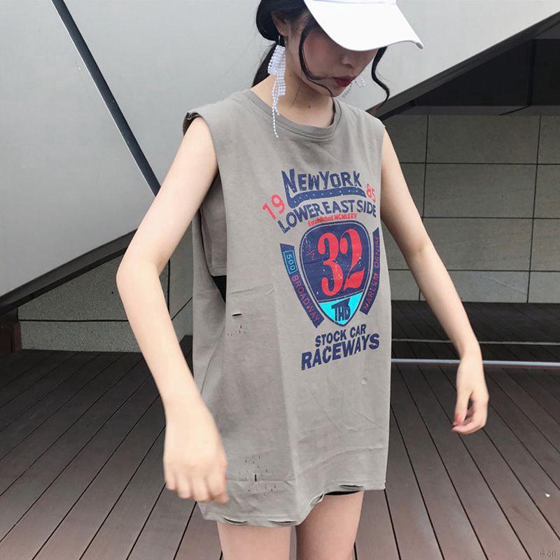 Áo Thun Nữ Sát Nách Dáng Rộng In Hình Hoạt Hình