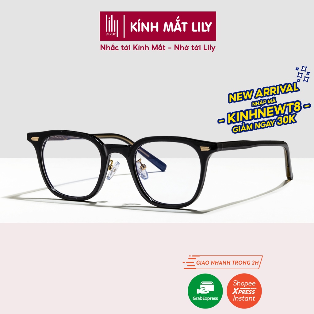 Gọng kính nhựa mắt vuông nam LILYEYEWEAR chắc chắn thanh nhẹ phụ kiện thời trang dễ đeo 20247