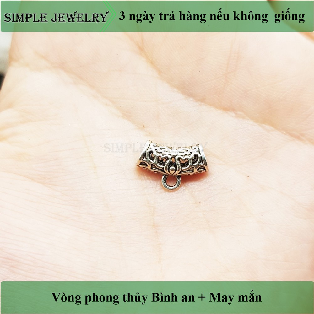 Charm bạc ống treo dùng để mix vòng đá phong thủy