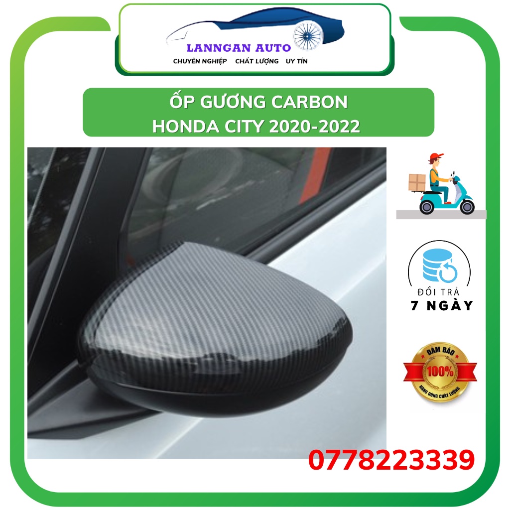 Ốp gương chiếu hậu CARBON HONDA CITY 2021 - 2023 NHỰA carbon ABS CAO CẤP