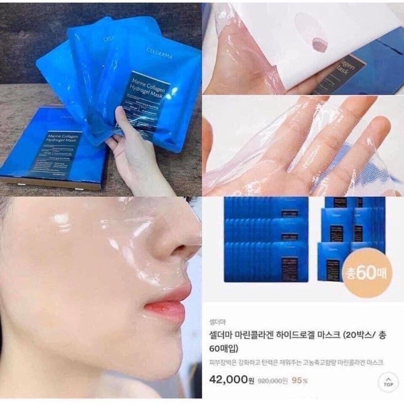 Mặt Nạ Thạch Anh Celderma Collagen Màu Xanh - Date 2023 Marine Collagen  Hydrogel Mask giá cạnh tranh