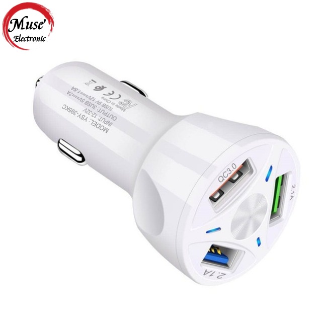Củ Sạc Xe Hơi 3 Cổng Usb Dc 12-24v 1.1a/2a/2.1a Có Giá Đỡ Đứng