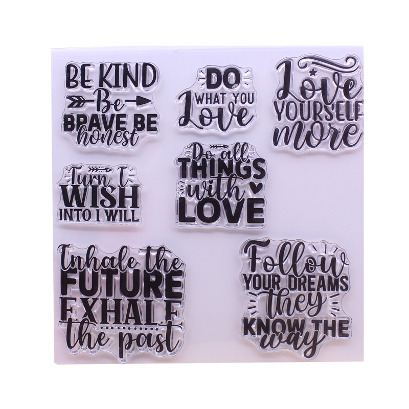 Con Dấu Trong Suốt In Nổi Họa Tiết Chữ Handmade AOTO Faith Encouragement Dùng Trang Trí