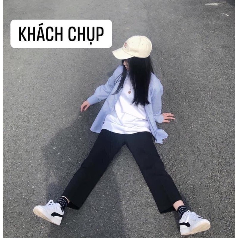 Quần đen ống suông cạp chun chất đẹp (ảnh thật) | BigBuy360 - bigbuy360.vn