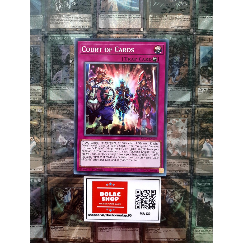 Thẻ Bài Mint90 Yugioh Trap Court of Cards - KICO-EN008 - Super