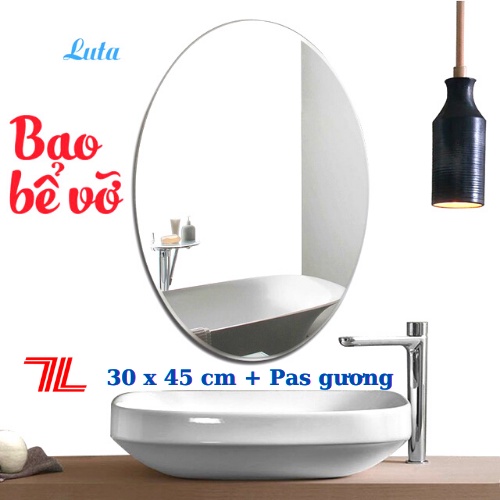 [BAO BỂ VỠ]  Gương soi treo tường 30x45 kèm PAS GƯƠNG GS LUTA