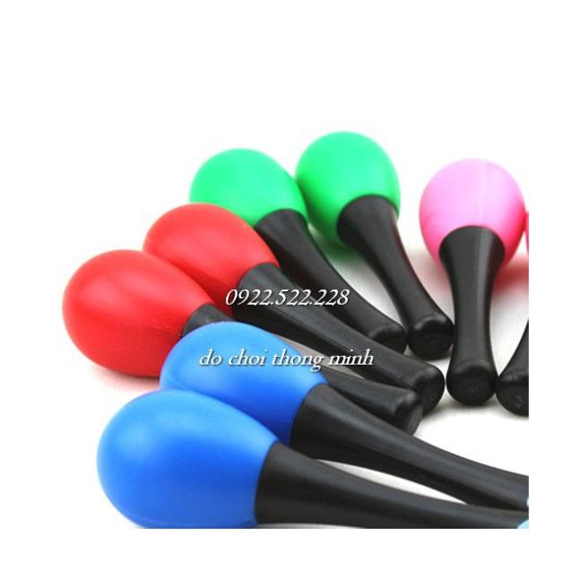 Maracas lục lạc bầu dài nhựa - Đồ chơi cảm thụ âm nhạc