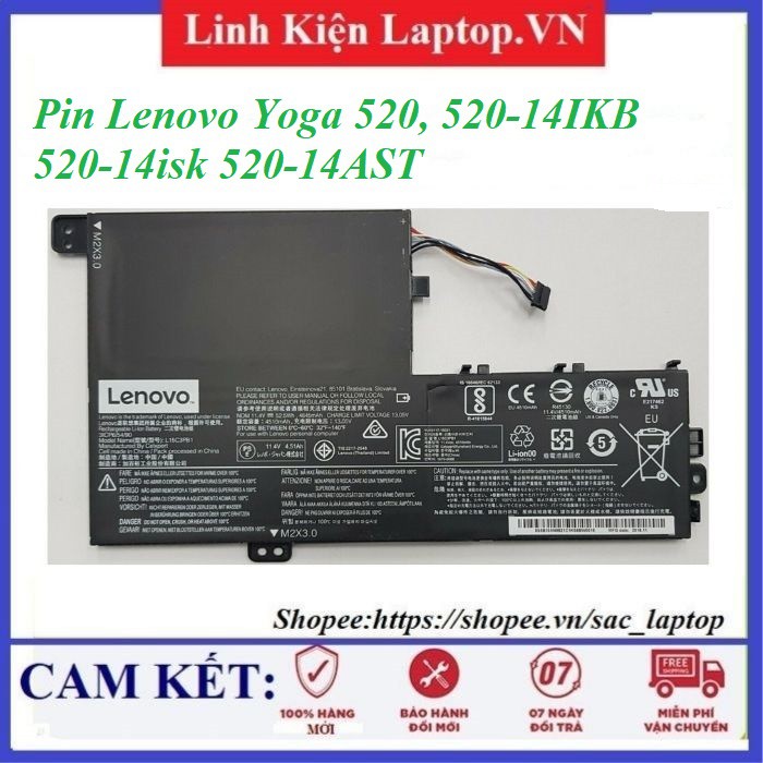 ⚡️Pin laptop Lenovo Yoga 520, 520-14IKB 520-14isk 520-14AST Series L15C3PB1