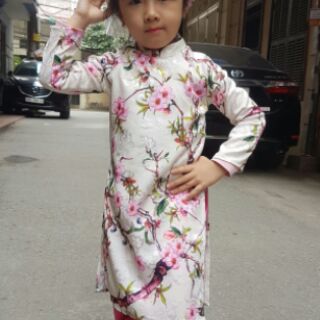 Áo Dài BG Gấm Hoa Đào