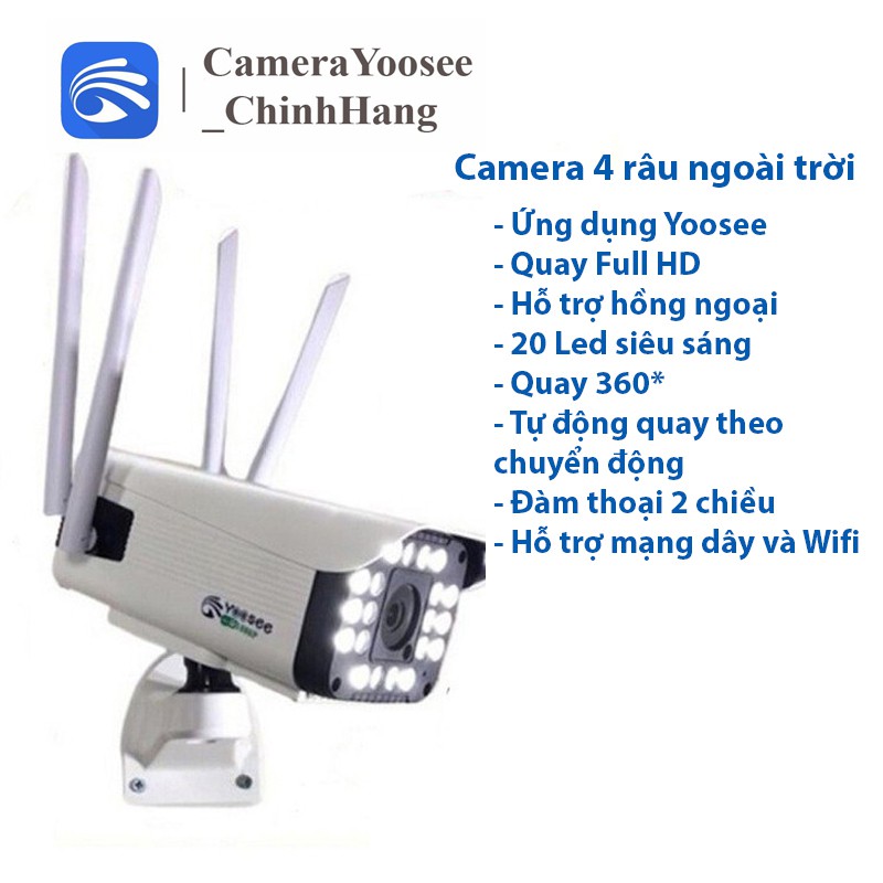 Camera YooSee Ngoài Trời Siêu Nét 1080 Kèm Thẻ Nhớ Yoosee 64GB - Yoosee Việt Nam cam kết chính hãng - Bảo hành 1 năm