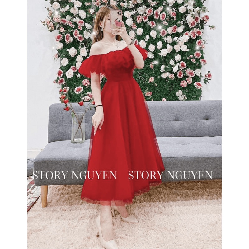 ĐẦM NỮ LƯỚI TRỄ VAI DỰ TIỆC SANG CHẢNH KIÊU SA