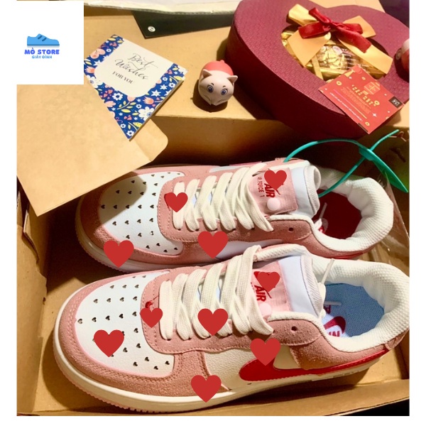 Giày AF1 hồng ,air force 1 Hàng Siêu Cấp quảng châu full box bill tất