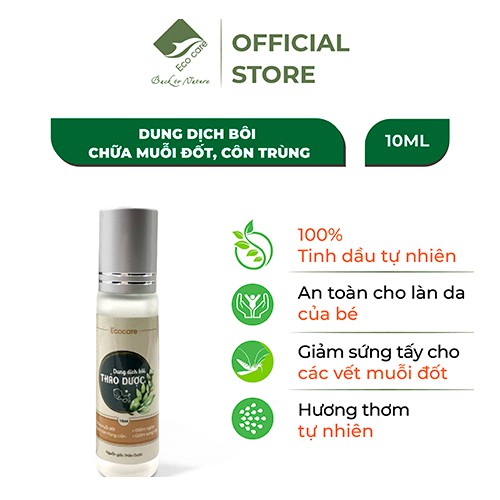 Dung dịch bôi thảo dược ECOCARE 10ml, làm dịu vết muỗi đốt côn trùng cắn, an toàn cho sức khỏe trẻ nhỏ