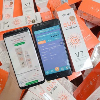 XỊT CHỐNG NẮNG SUN SCREEN V7 BAO CHUẨN, CHECK CODE