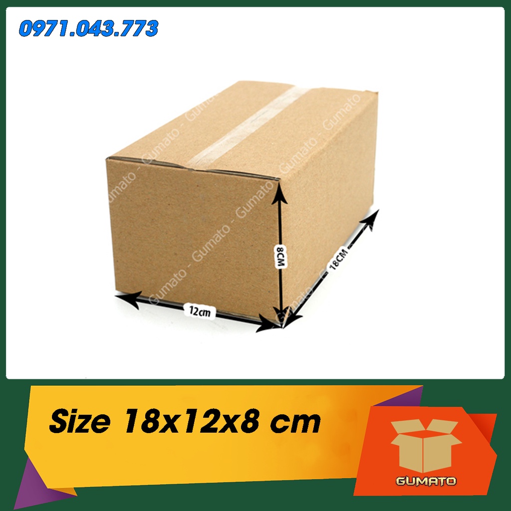 Size 18X12X8 Cm, Hộp Giấy Thùng Carton Gói Hàng Tại Gumato (Mã Số P39)