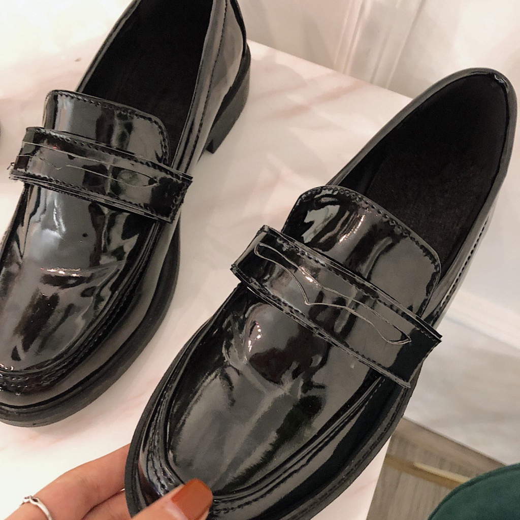 Giày Búp Bê Ulzzang Vintage, Giày Oxford Da Kèm 4 Phụ Kiện Đế Dày Phong Cách Retro Phiên Bản Hàn Quốc - Iclassy_shoes