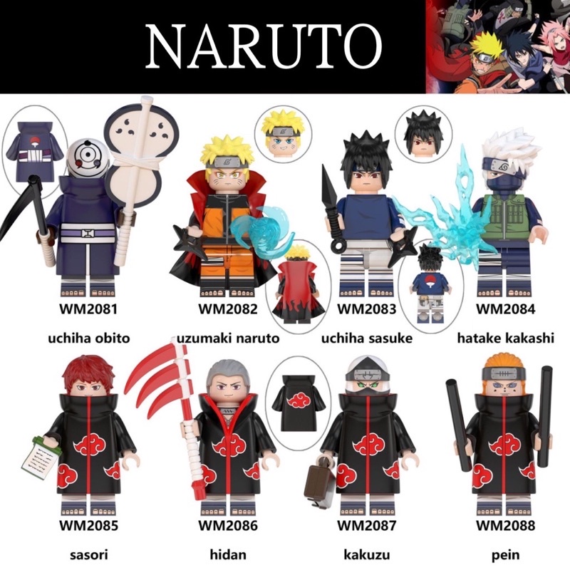 Lắp Ráp Mô hình Minifigures Các Nhân Vật Truyện Tranh Naruto